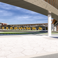 Rendering of pedestrian bridge over Temple Avenue