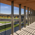 Rendering inside pedestrian bridge walkway