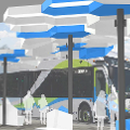 Rendering of Foothill Transit bus at Transit Center