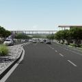 Rendering from eastbound Temple Ave. nearing the Parking Structure S