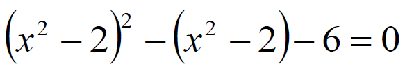 打开括号x²- 2关闭括号的平方减去打开括号x²- 2关闭括号- 6 = 0